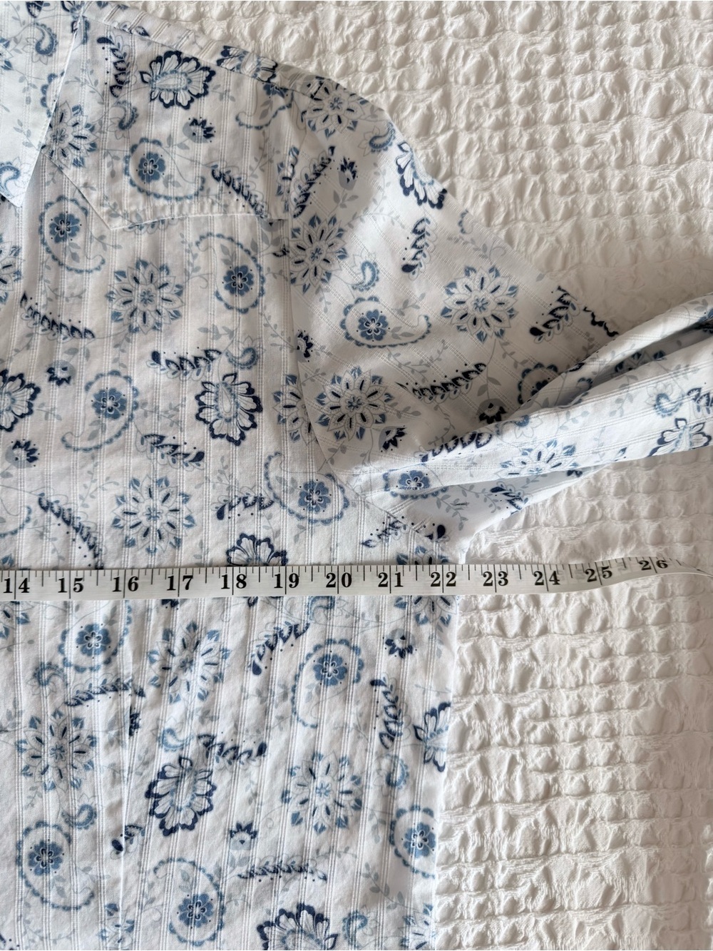 Pendleton Western Pearl Snap Shirt Women’s XL Blue White Paisley Cotton Cowgirl - Picture 10 of 12